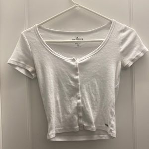 White Hollister button up baby tee